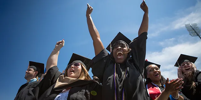 KU African and African-American masters students celebrating graduation