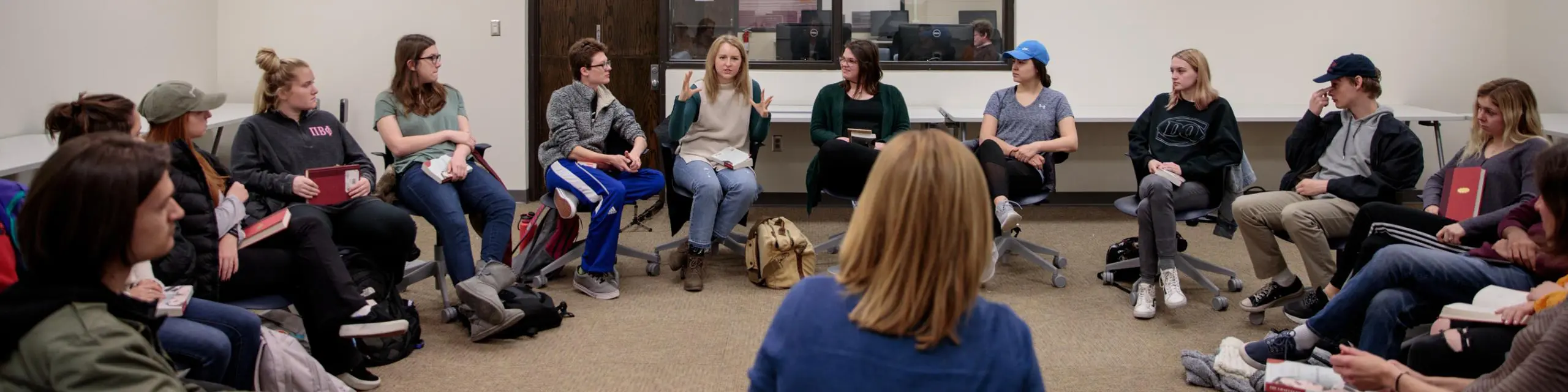 Doctorate of educational psychology and research students at KU analyzing brain imaging data in an educational psychology research lab