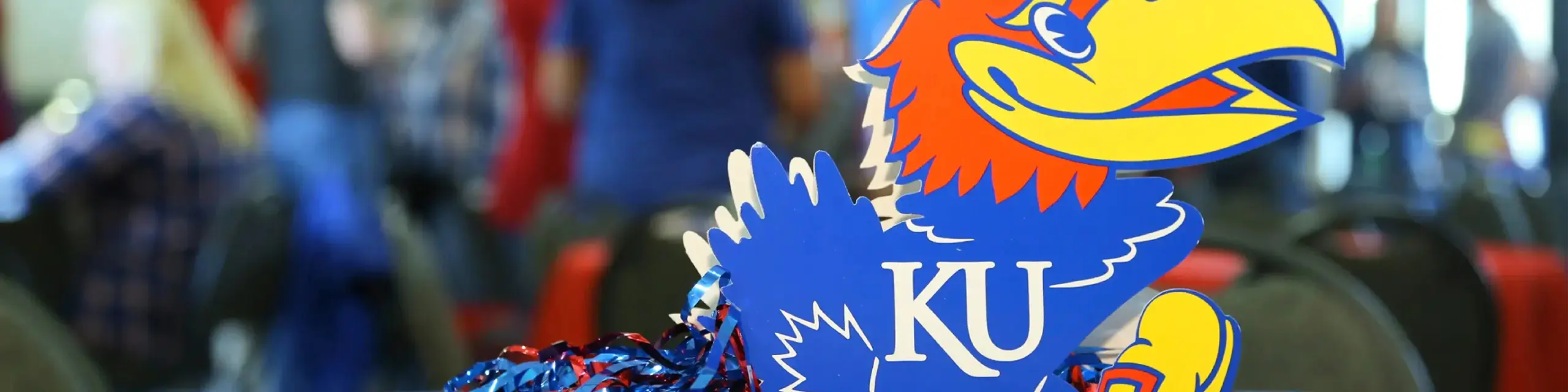 The KU Jayhawk logo at a health and society major event