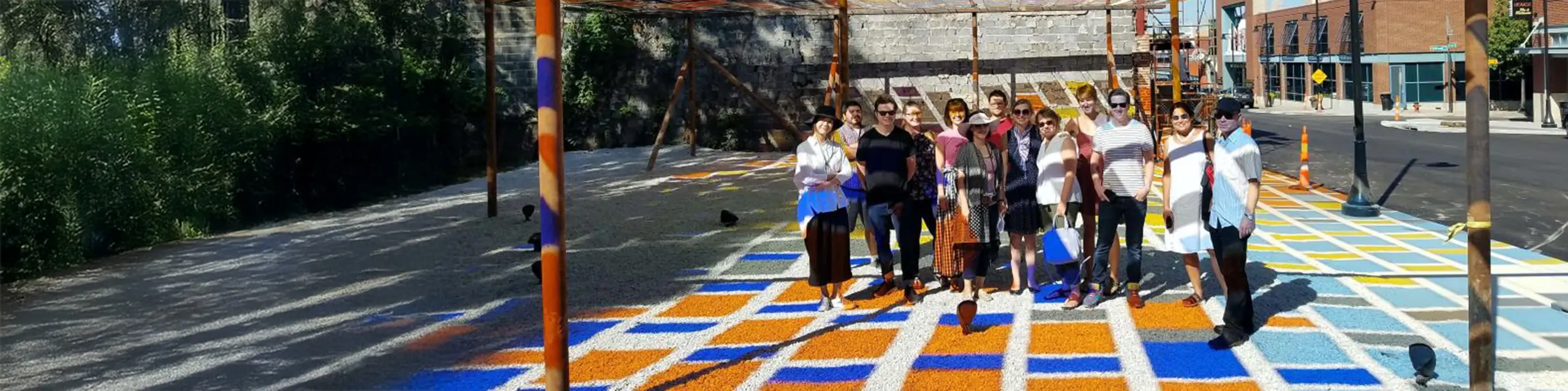 Master of history of art students analyzing art on a study abroad trip