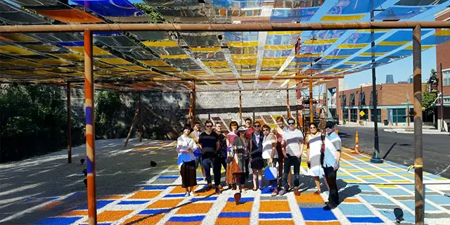 Master of history of art students analyzing art on a study abroad trip