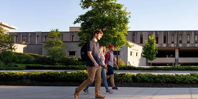 Master of slavic langauges and literature students walking through KU's campus