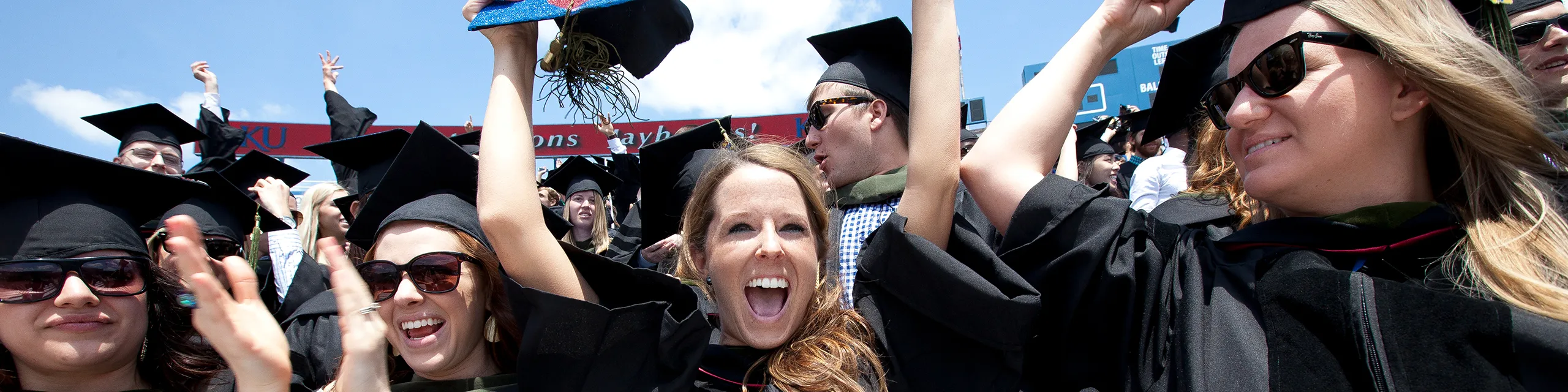 University of Kansas sport management degree students celebrating graduation