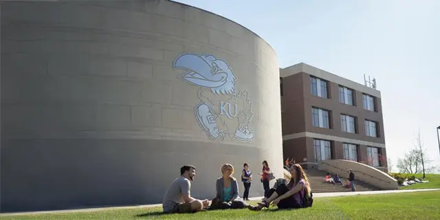 Master of urban planning students chatting on KU's campus
